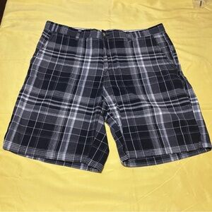 Covington Black and White Plaid Cargo Shorts